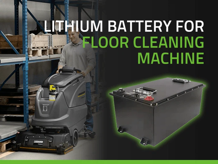 Polinovel LiFePO4 lithium battery pack designed for floor cleaning machines, featuring integrated BMS, thermal stability, and standard 24V, 36V, 48V configurations for drop-in AGM replacement